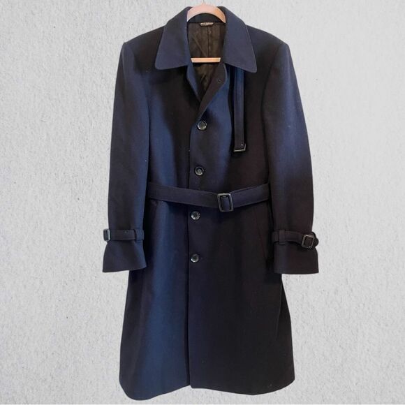 Vintage Pierre Balmain navy wool military coat - Picture 2 of 13